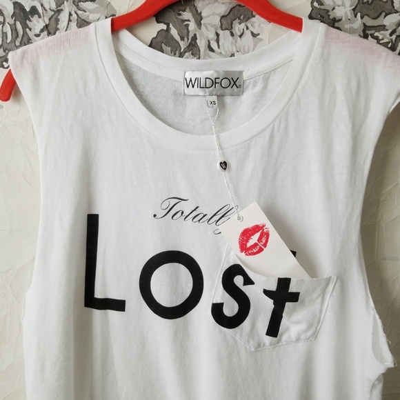 Wildfox Tops - Wildfox 'Totally Lost' Crop Muscle Tank